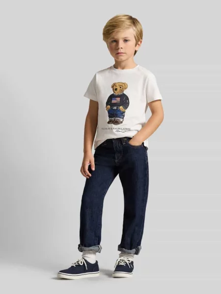 T-shirt o kroju regular fit z czystej bawełny z Polo Bear Polo Ralph Lauren biała