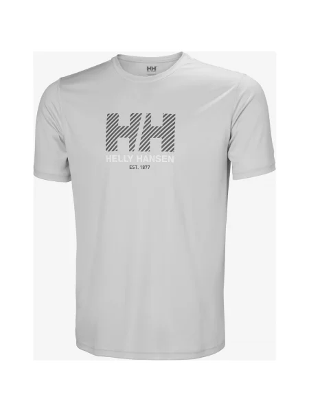 Koszulka Helly Hansen Tech Graphic krótki rękaw szarawa M biała