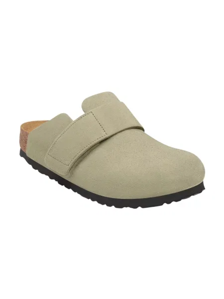 Klapki Birkenstock skórzane zielone