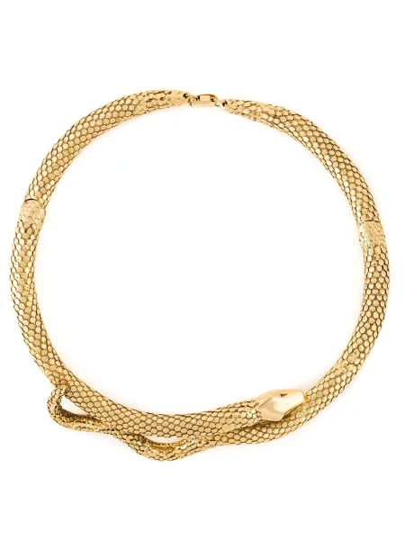Colier Aurelie Bidermann cu model piele de șarpe