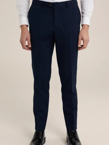 WE Fashion Pantaloni cu dungă închis albastru