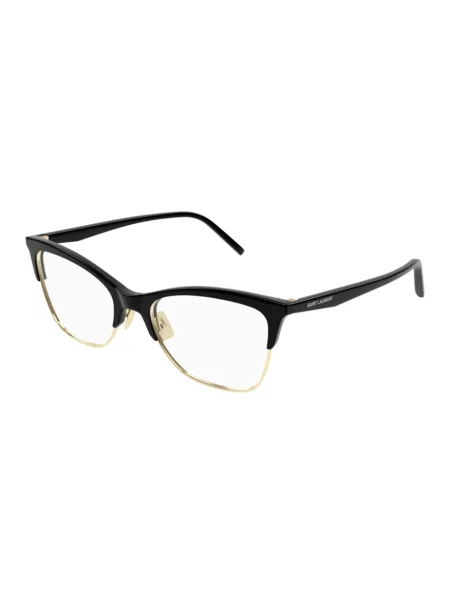 Lniane okulary przeciwsłoneczne Saint Laurent retro czarne
