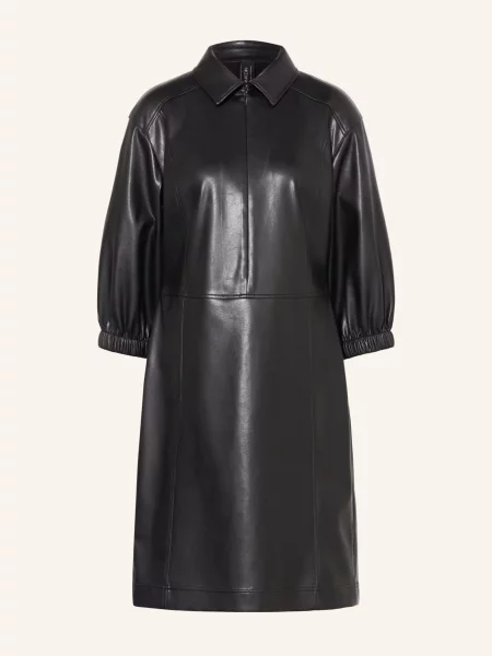 Marc Cain Šaty V Koženém Vzhledu S Rukávy black new černé