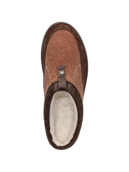 Papuci tip mules Sorel din piele de oaie maro