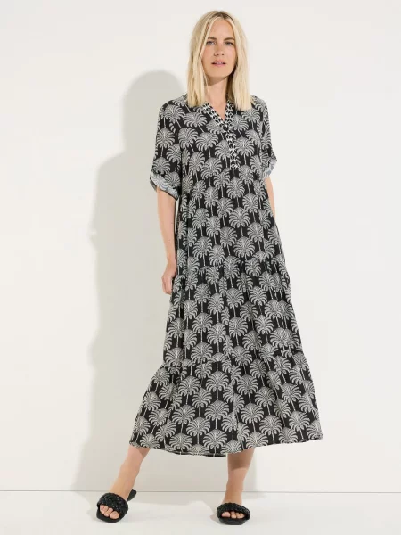 Sukienka midi w kroju relaxed fit z czystej More & More czarna