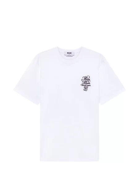 Tricou Msgm cu imagine cu decolteu rotund alb
