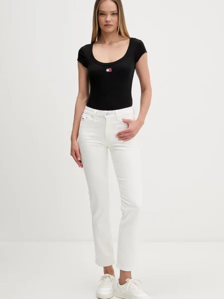 Tommy Jeans tričko dámske s elastanom čierna