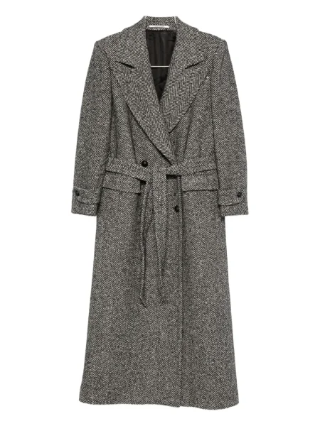 Palton Tagliatore cu model herringbone gri