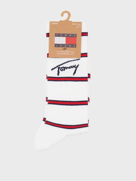Носки Tommy Hilfiger в полоску белые