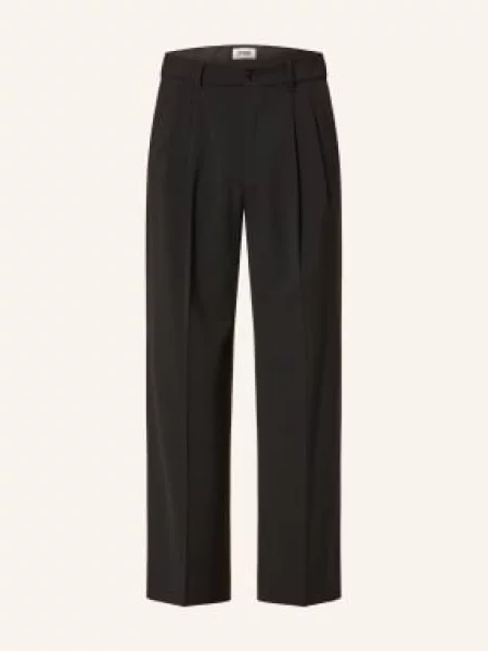 Drykorn Chinosy Leek_Wide Wide Fit schwarz czarne