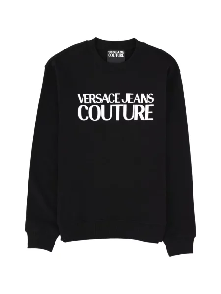 Sweter Versace Jeans Couture z okrągłym dekoltem czarny