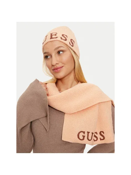 Шапка и шал Guess оранжево GFBOXW розово