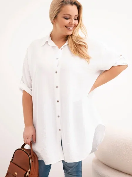 Cămașă Kesi Włoski lungă alb