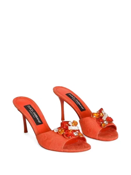 Siuvinėtos mulės Dolce & Gabbana oranžinė