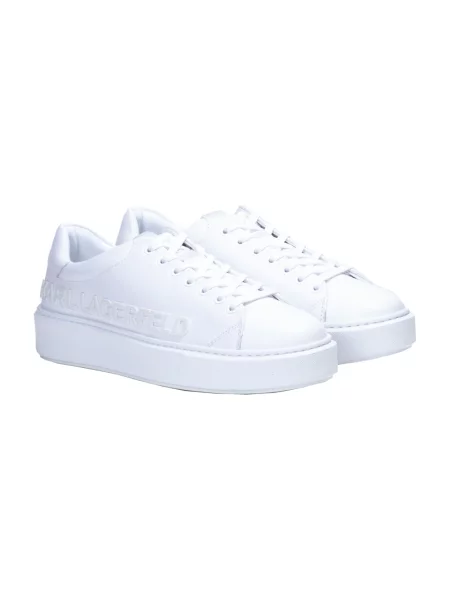Sneakersy Karl Lagerfeld sznurowane skórzane białe