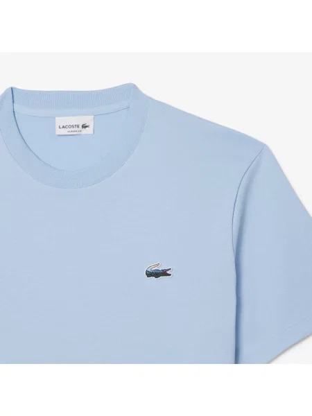 Lacoste T-Shirt Z Grubej Dzianiny Jersey Landscape Crocodile niebieski