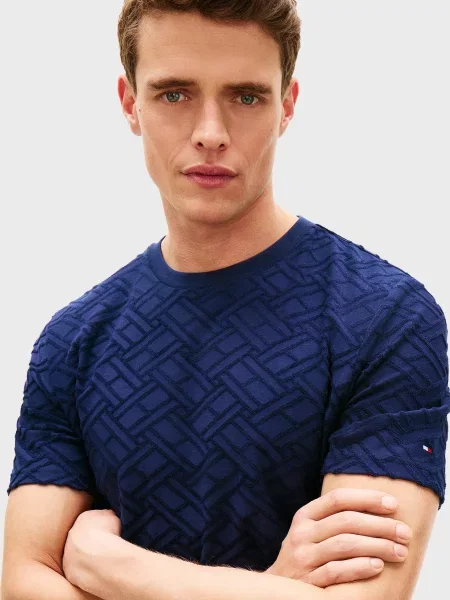 Жакардова футболка Tommy Hilfiger синя