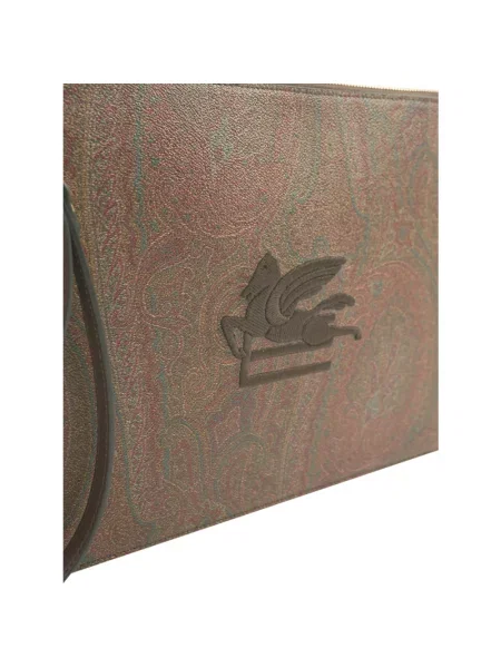 Torba Etro z wzorem paisley żakardowa brązowa