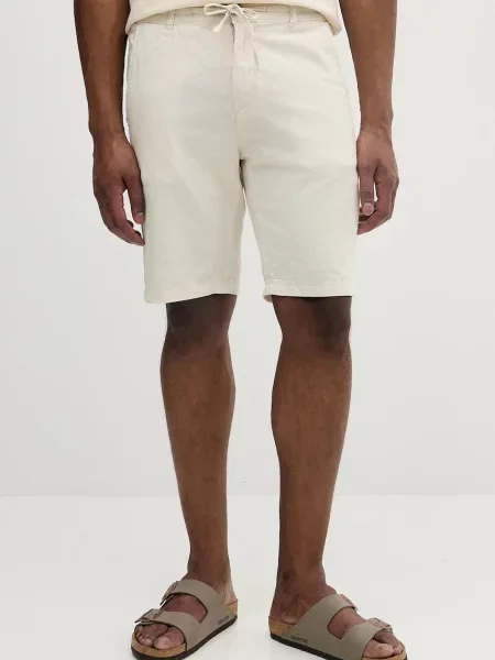 Lindbergh vászon rövidnadrág melange bézs