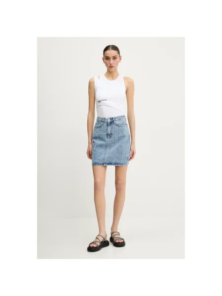 Karl Lagerfeld Jeans Spódnica jeansowa niebieski