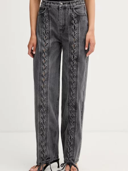 Rotate blugi relaxed fit pentru femei gri