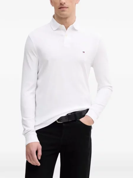 Lung tricou polo Tommy Hilfiger alb