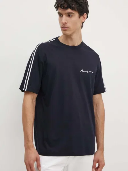 Тениска Armani Exchange с апликация тъмносиньо