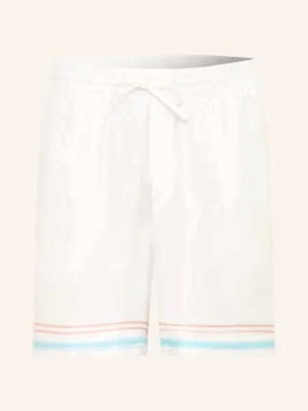 Casablanca Hedvábné Šortky Dance Joy / světle červená / tmavě modrá bílá