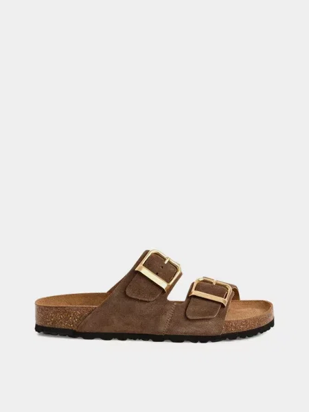 Шкіряні Шльопанці Tamaris коричневий