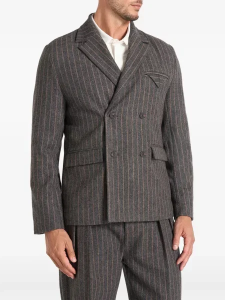 Costum Manière De Voir de lână cu două rânduri de nasturi gri