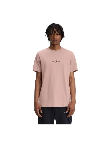 Haftowana koszulka Fred Perry różowa