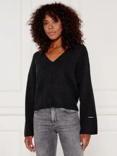 Pinko De lână pulover APHRODITE GIANT cu adaos de cașmir gri