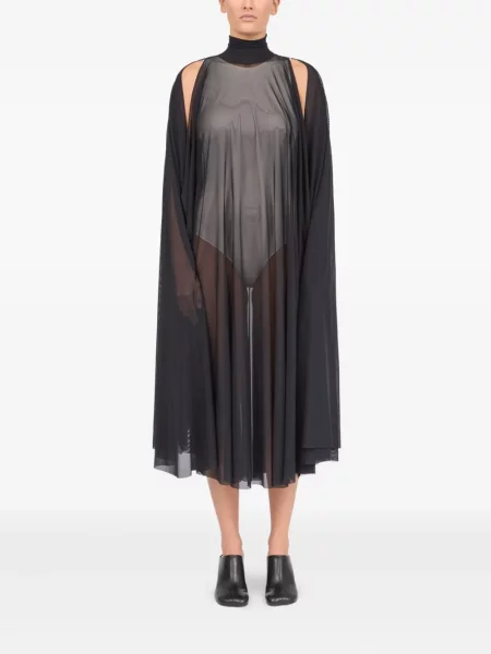 Skaidrus kostiumas maksi maxi suknele Mm6 Maison Margiela juoda