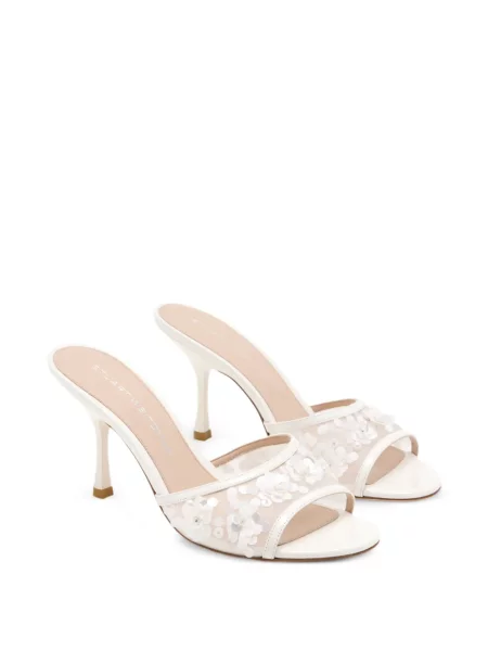 Sandale Stuart Weitzman cu paiete plasă alb