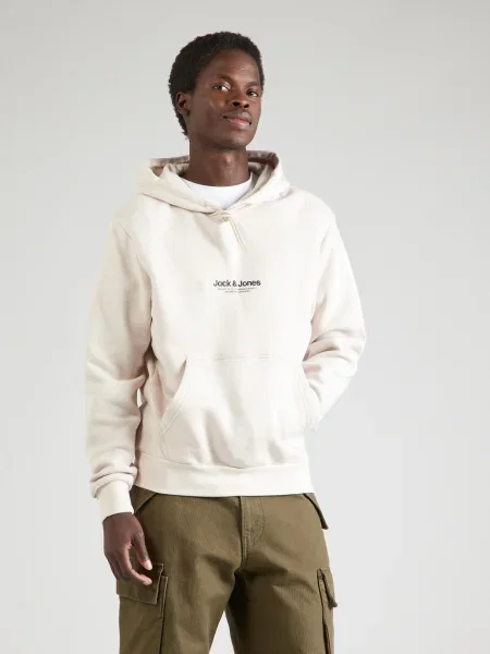JACK & JONES Mikina JWHVESTERBRO béžová čierna