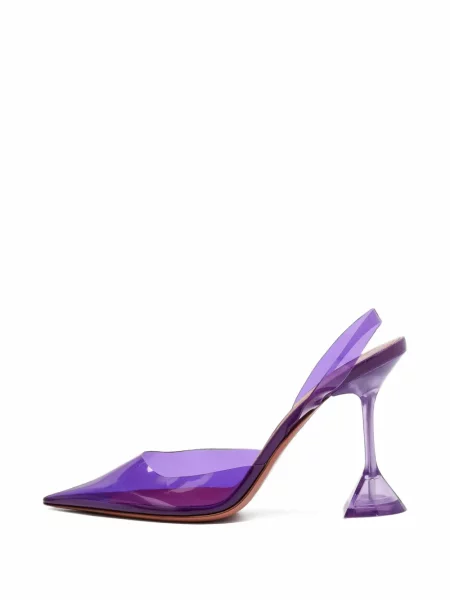 Pantofi cu toc Amina Muaddi slingback violet