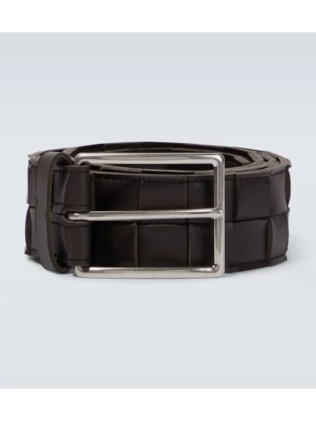 Curea Bottega Veneta din piele argintiu