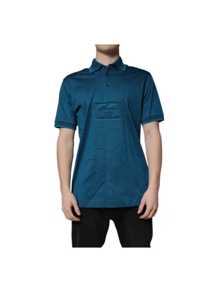 Koszulka polo Dolce And Gabbana z logo niebieska