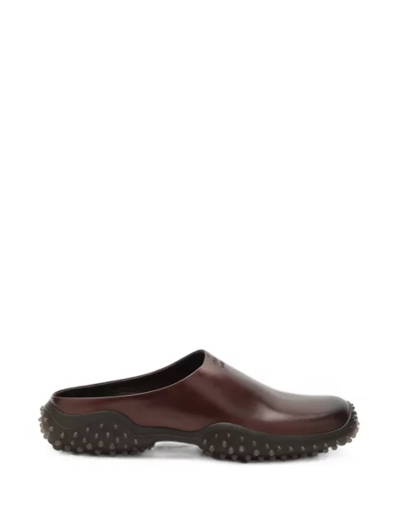 Papuci tip mules Miu Miu din piele maro