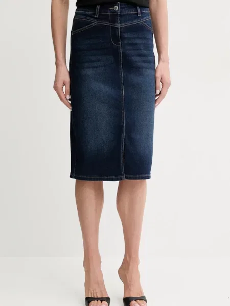 Morgan fustă din denim JAPA bleumarin mini creion JAPA