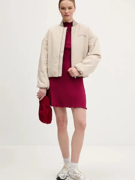Tommy Jeans kurtka bomber beżowa