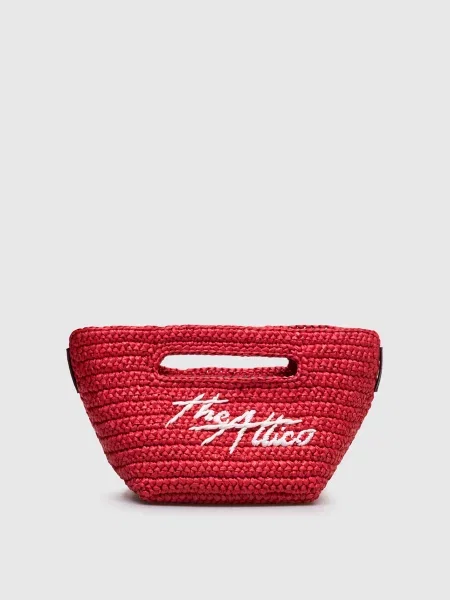 Плетена сумка-тоут Giardini з логотипом The Attico червона