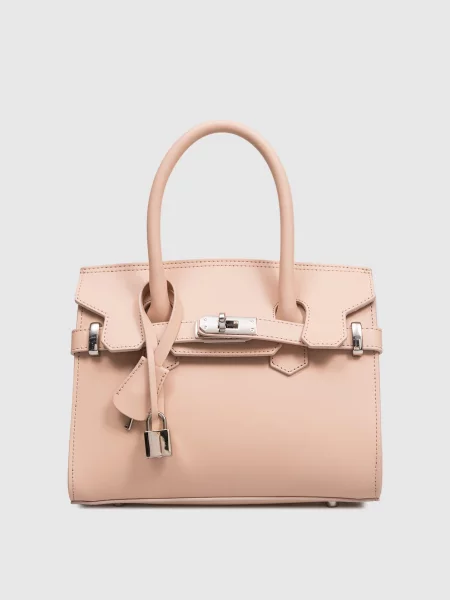 Кожаная сумка сэтчел Gianni Notaro бежевая