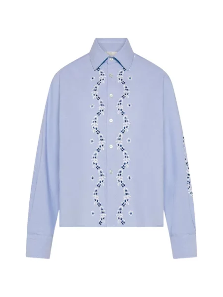 Cămașă Seventy cu model floral din țesătură twill albastru