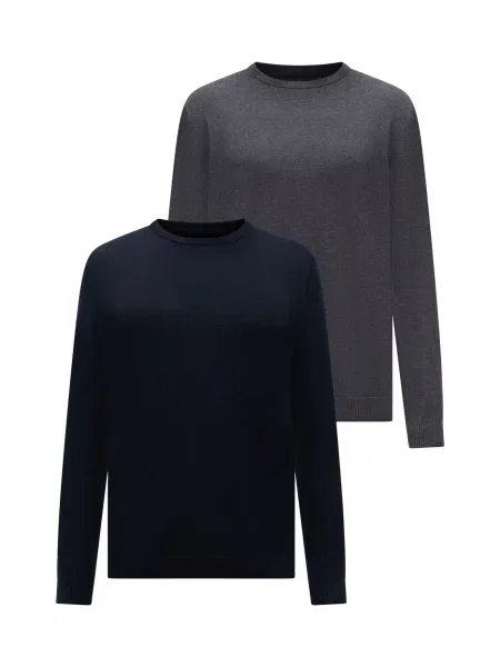 JACK & JONES Pulover JJEBASIC albastru marin / închis gri