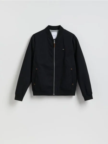 Reserved Geacă bomber cu guler în picioare negru