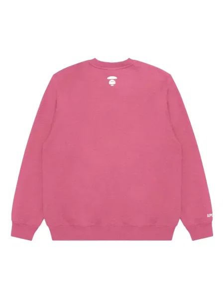 Hanorac crewneck Aape By A Bathing Ape cu broderie roz