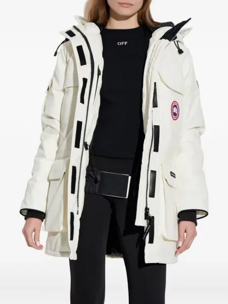 Geacă parka Canada Goose cu glugă alb