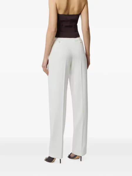 Cu centură pantaloni Elisabetta Franchi alb