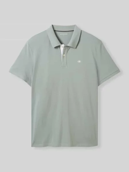 Koszulka polo o kroju regular fit z mieszanki bawełny i Tom Tailor miętowa